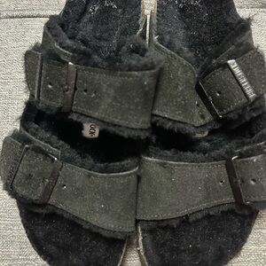 Birkenstock Arizona Shearling Suede Sandals 39